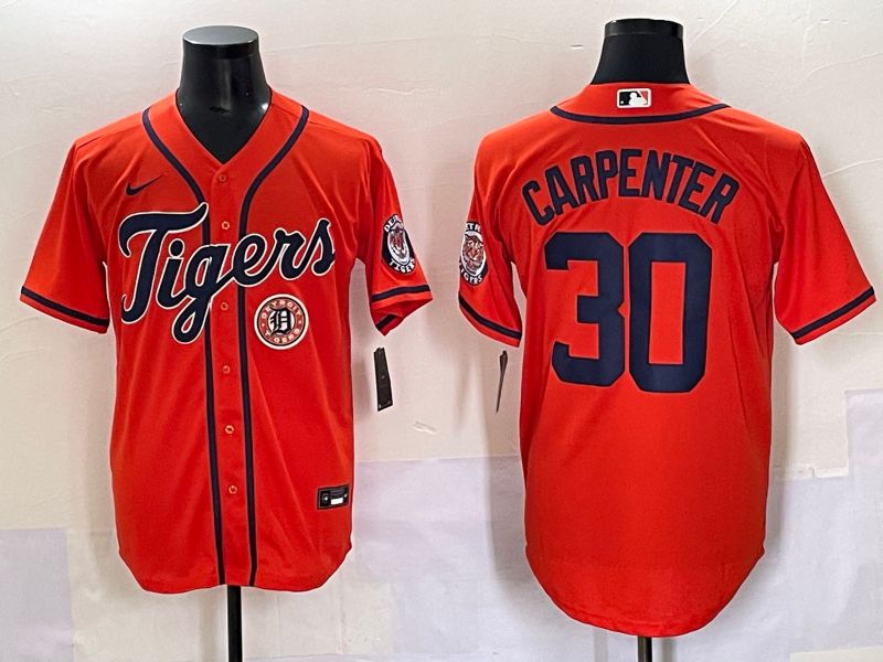 Men 2025 Detroit Tigers #30 Carpenter Orange Game Nike MLB Jersey style 6
